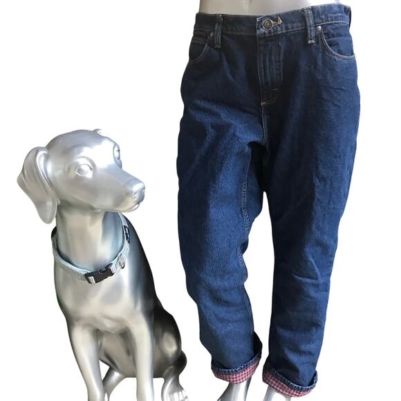 Cabela's Flannel Lined  Purple Plaid Jeans Women’s Size 12 R - Picture 3 of 7